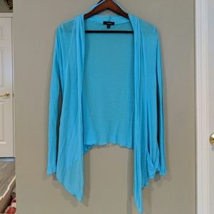 Active MED teal cardigan pockets light long sleeve